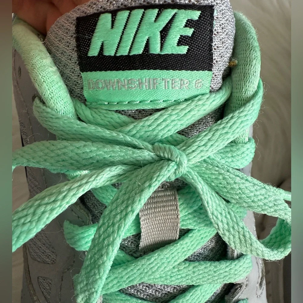 Nike | Women’s Size 10 Nike Downshifter 6 Sneakers in Gray and Teal, Black Swoop